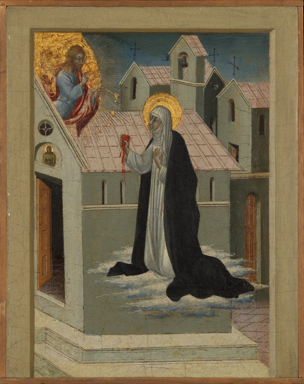 Sienai Szent Katalin szívét cseréli Krisztussal. alkotó: Giovanni di Paolo