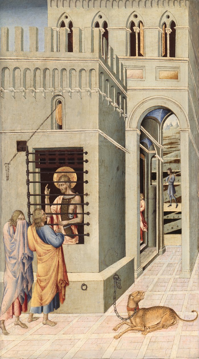 Keresztelő Szent János a börtönben Két tanítvány látogatta meg, 145560. alkotó: Giovanni di Paolo