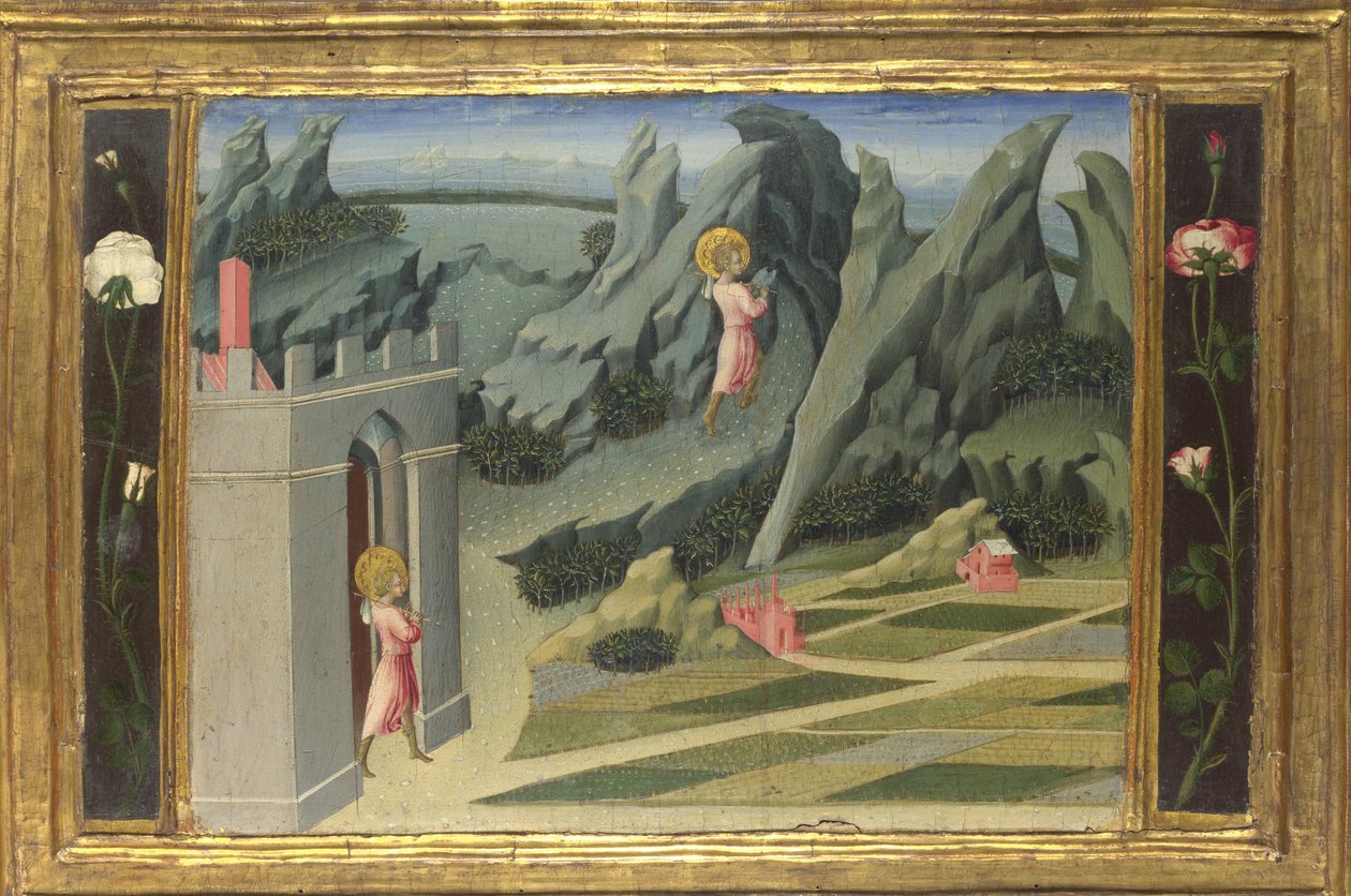Keresztelő Szent János visszavonul a Desert Predella Panelbe, 1454 alkotó: Giovanni di Paolo