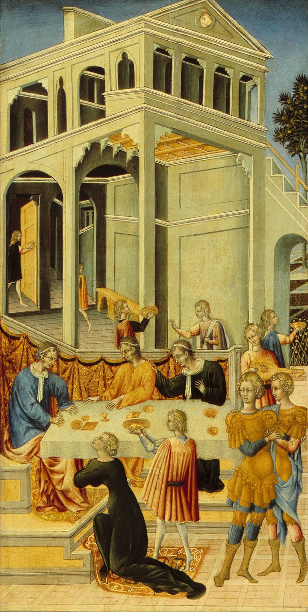 Szalómea elkéri Heródestől Keresztelő Szent János fejét alkotó: Giovanni di Paolo