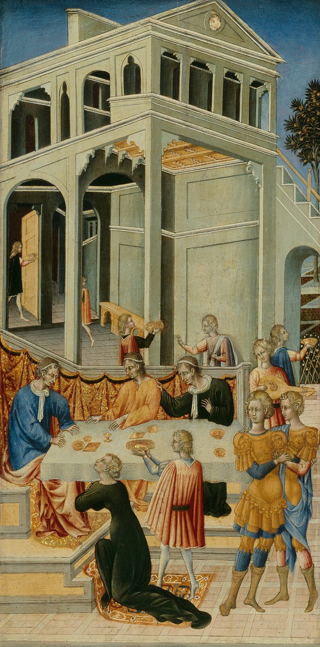 Szalómea elkéri Heródestől Keresztelő Szent János fejét alkotó: Giovanni di Paolo