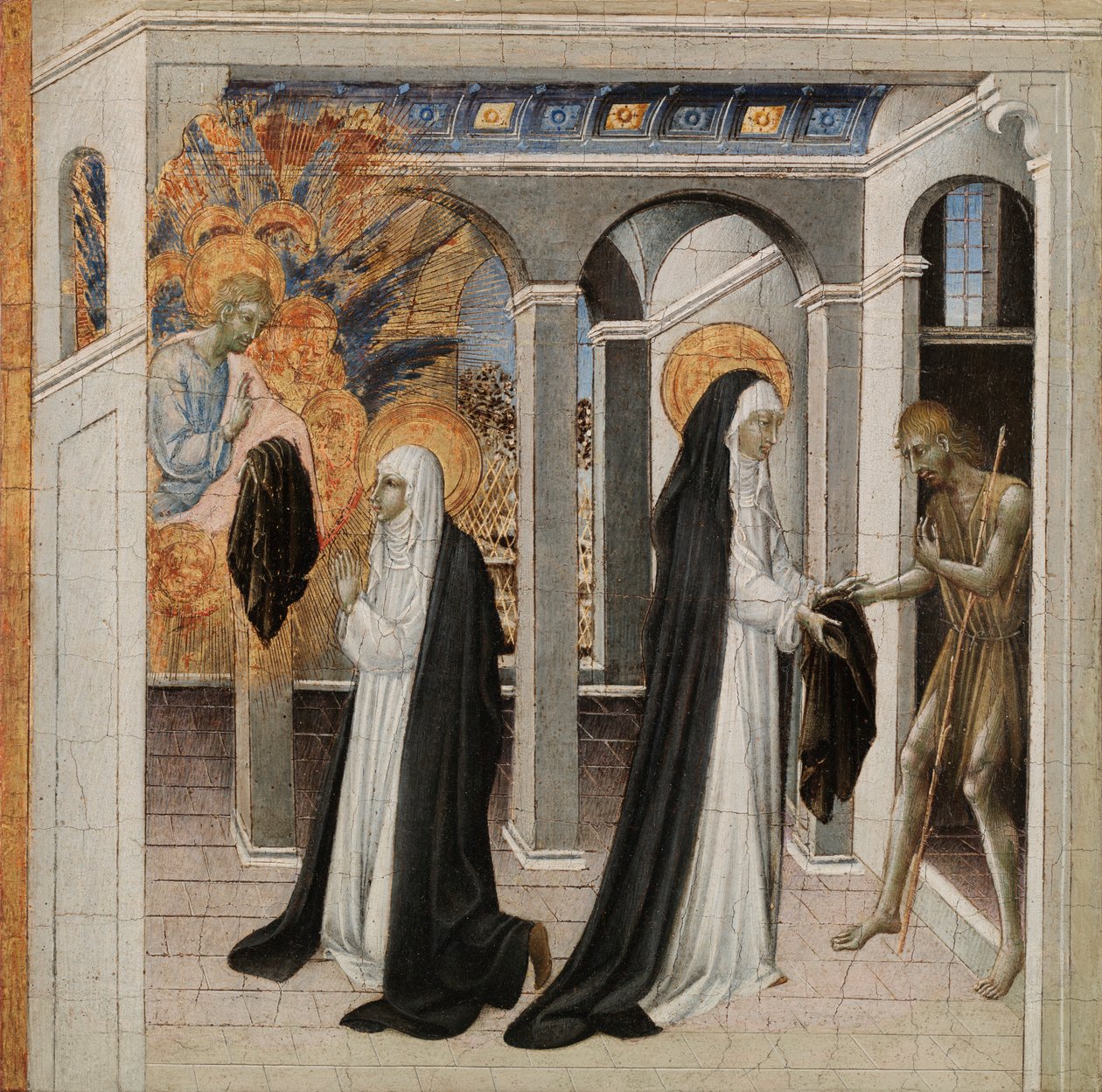 Sienai Szent Katalin és a koldus, 1460-as évek. alkotó: Giovanni di Paolo