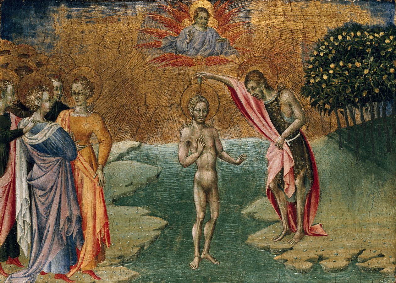 Krisztus megkeresztelkedése, 1460 alkotó: Giovanni di Paolo