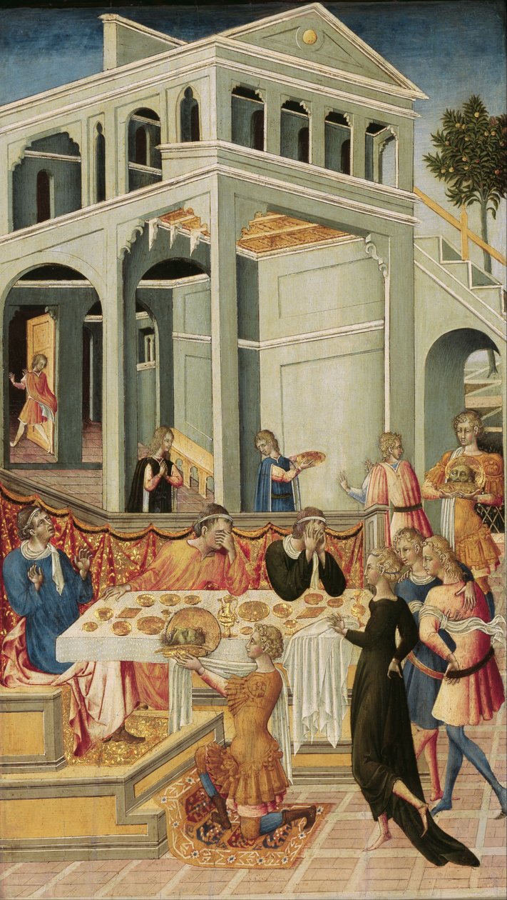 Keresztelő Szent János fejét Heródes elé vitték alkotó: Giovanni di Paolo