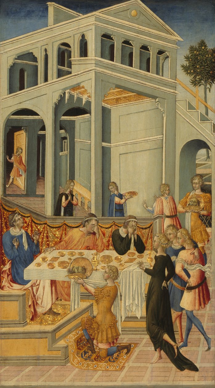 Keresztelő Szent János fejét Heródes elé vitték alkotó: Giovanni di Paolo