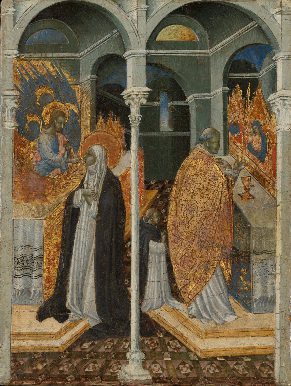 Sienai Szent Katalin csodálatos közössége. alkotó: Giovanni di Paolo