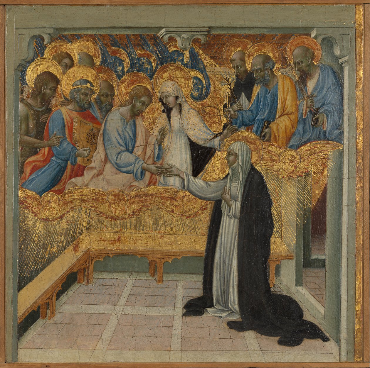 Sienai Szent Katalin misztikus házassága. alkotó: Giovanni di Paolo