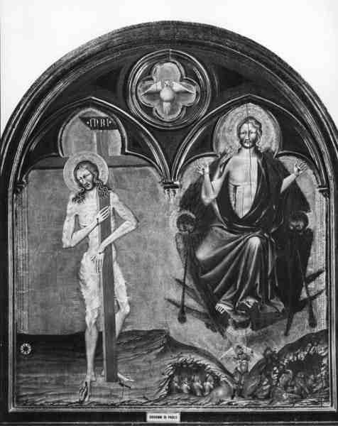 Krisztus szenvedése és Krisztus diadalmaskodója (tempera a panelen) (f/w fotó) alkotó: Giovanni di Paolo di Grazia