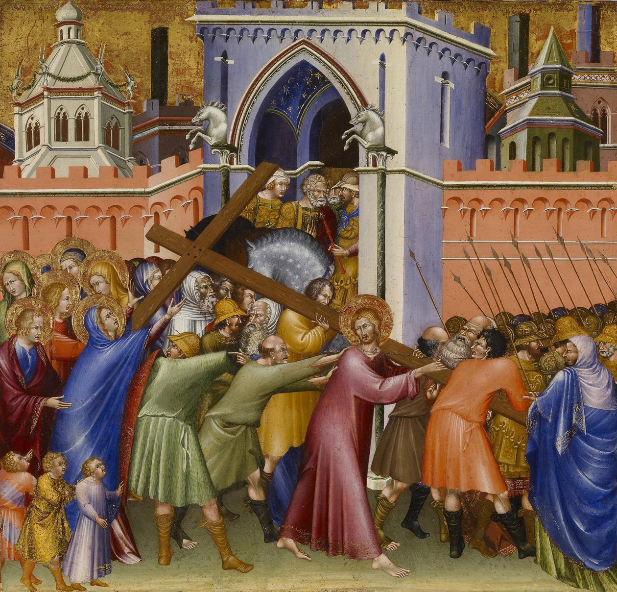 Krisztus a Kálvária útján, a Malavolti oltárképről, 1426 alkotó: Giovanni di Paolo di Grazia