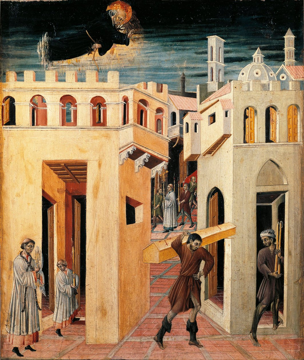 Tolentinói Szent Miklós csodája (Festmény fára alkotó: Giovanni di Paolo di Grazia