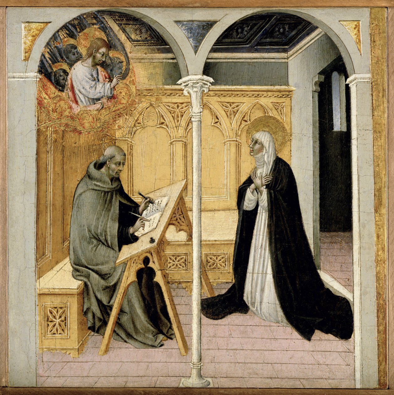 Sienai Szent Katalin párbeszédeit diktálja, 1447-61 körül (tempera a panelen) alkotó: Giovanni di Paolo di Grazia