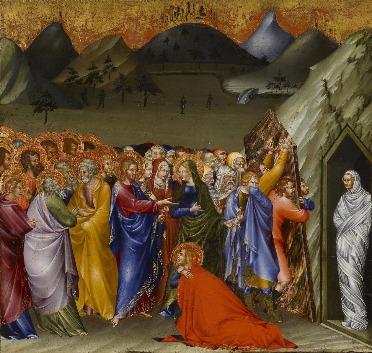 Lázár feltámasztása, 1426 (tempera és aranylevél a táblán) alkotó: Giovanni di Paolo di Grazia