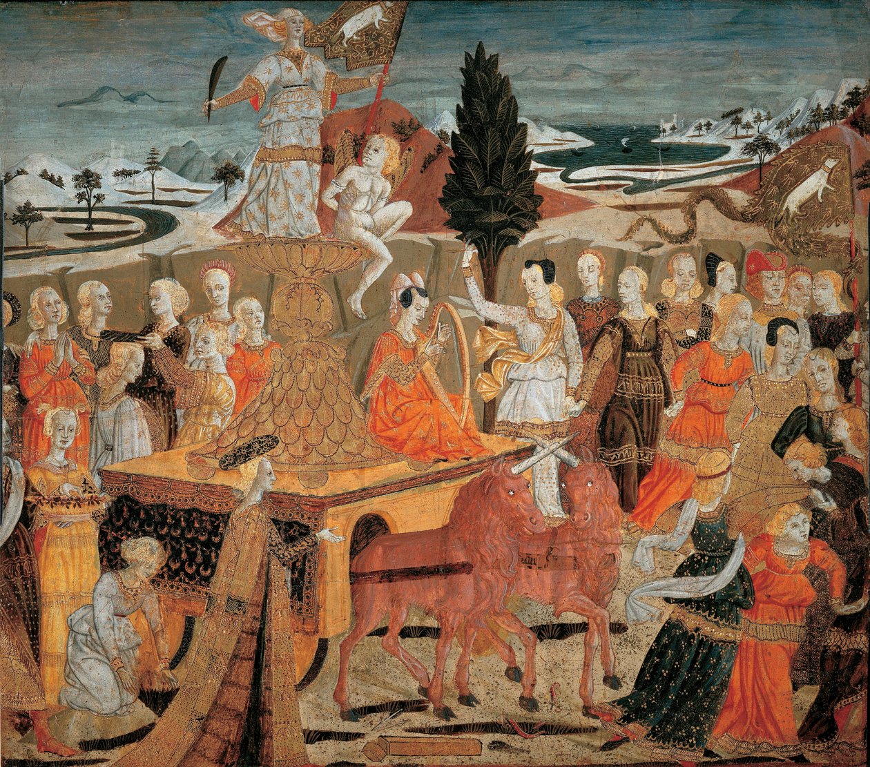 Le triomphe de la chastete – A tisztaság diadala – (Lo Scheggia) Giovanni di Ser Giovanni (1406-1486). Tempera a panelen alkotó: Giovanni di Ser Giovanni Scheggia