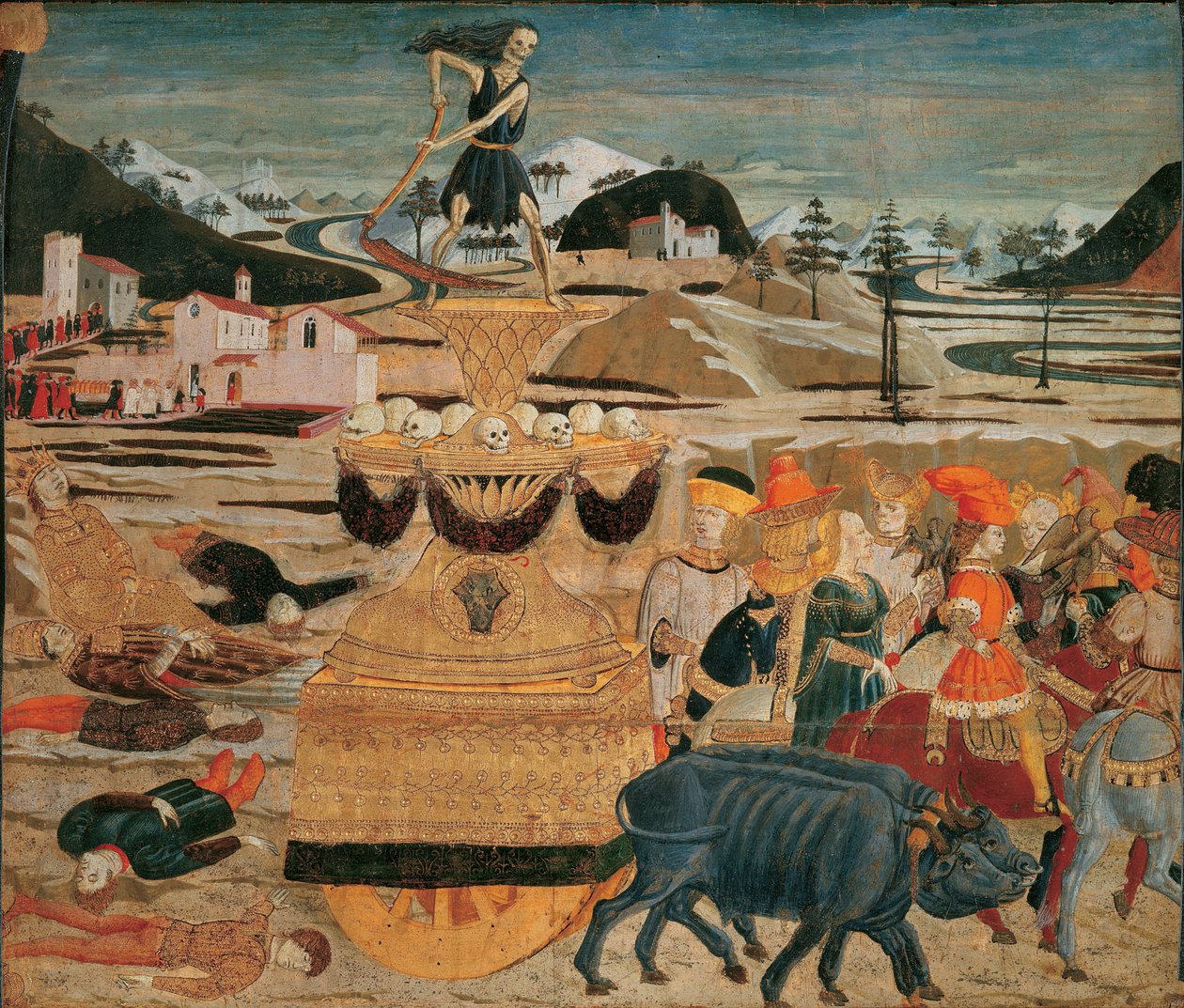 Le triomphe de la mort – A halál diadala – (Lo Scheggia) Giovanni di Ser Giovanni (1406-1486). Tempera a panelen alkotó: Giovanni di Ser Giovanni Scheggia