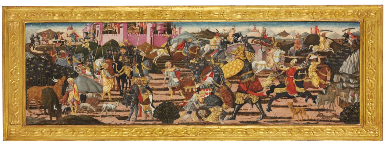 Góliát megölése, egy kasszon elejéről alkotó: Giovanni di Ser Giovanni Scheggia