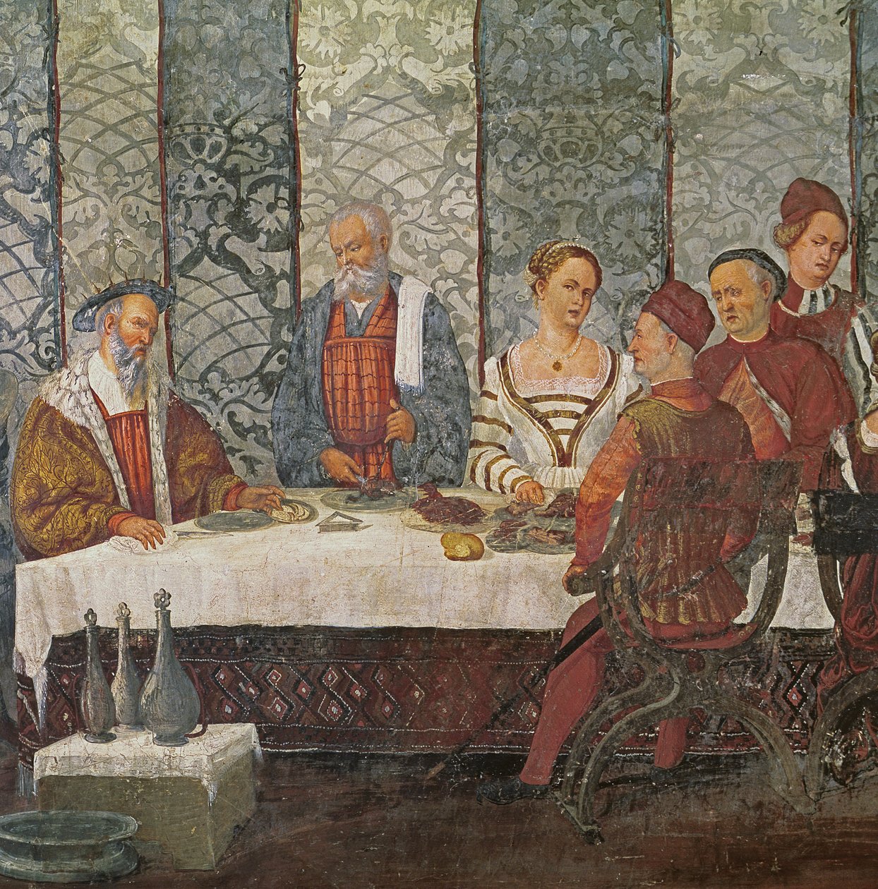Bartolomeo Colleoni által I. Keresztény dán király számára adott bankett, 1520-30 (154940 részlet) alkotó: Girolamo Romanino