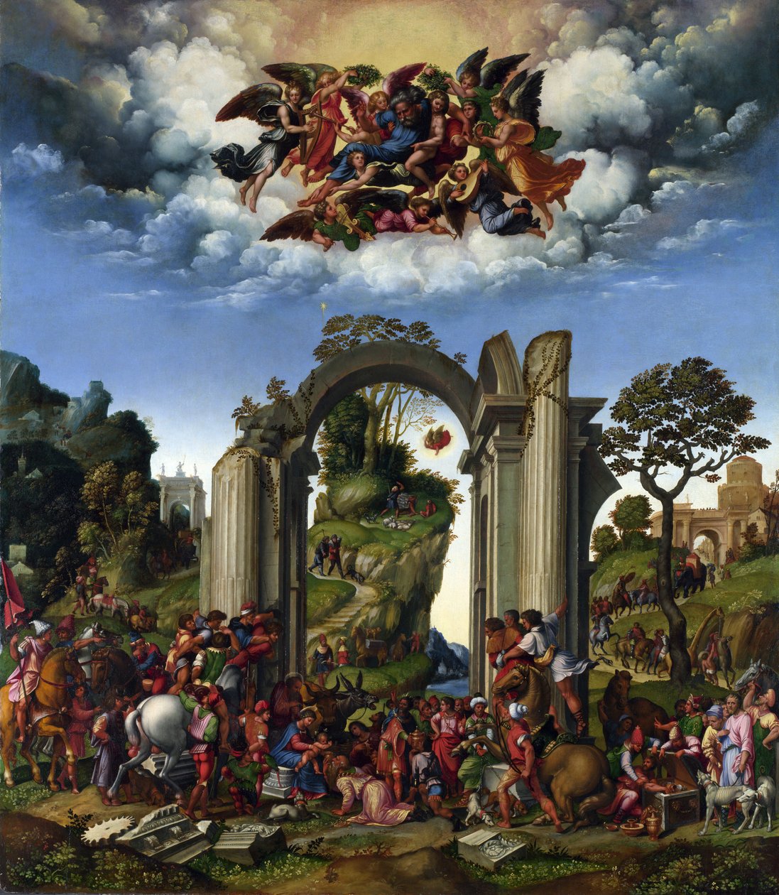 A mágusok imádása alkotó: Girolamo da Treviso the Younger