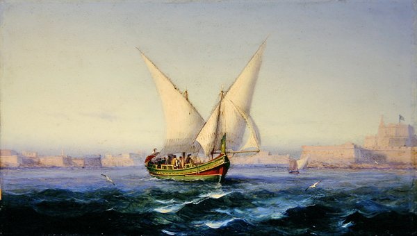 Valletta kikötőjénél alkotó: Girolamo Gianni