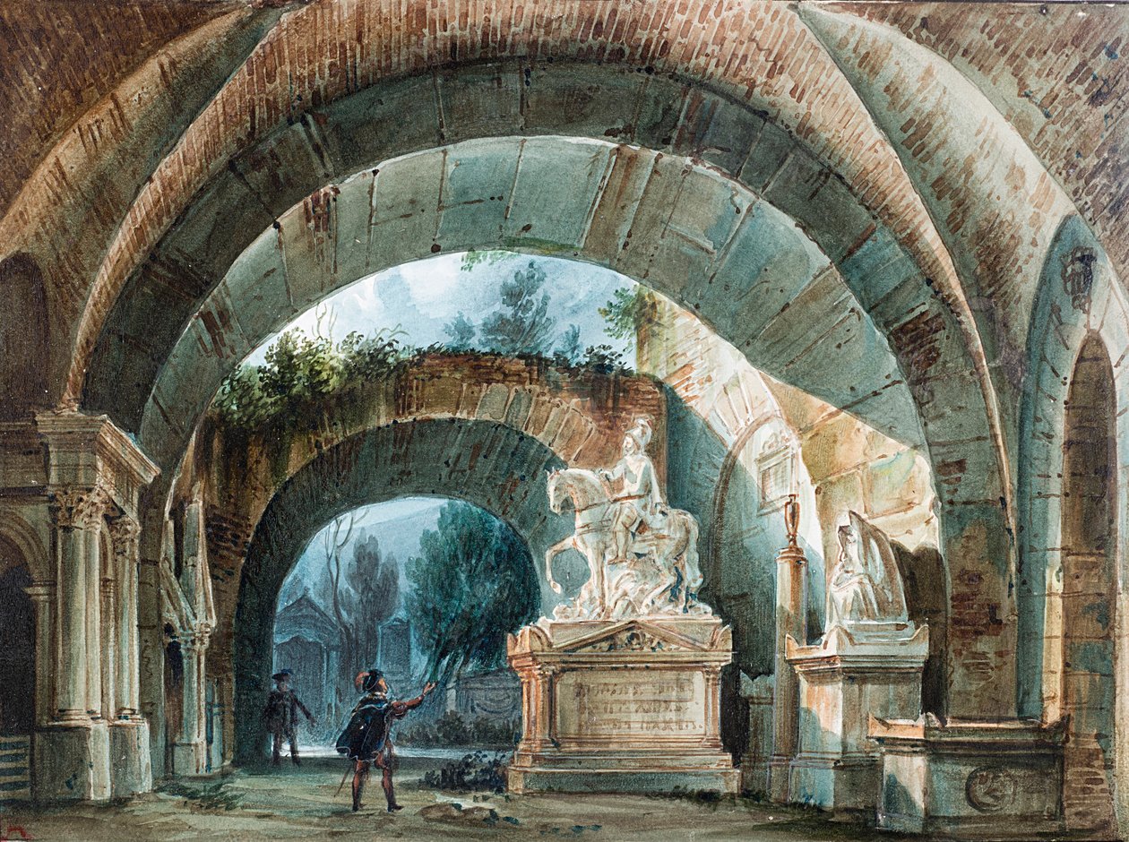 Wolfgang Amadeus Mozart Don Giovanni című operájának színpadterve. alkotó: Girolamo Magnani