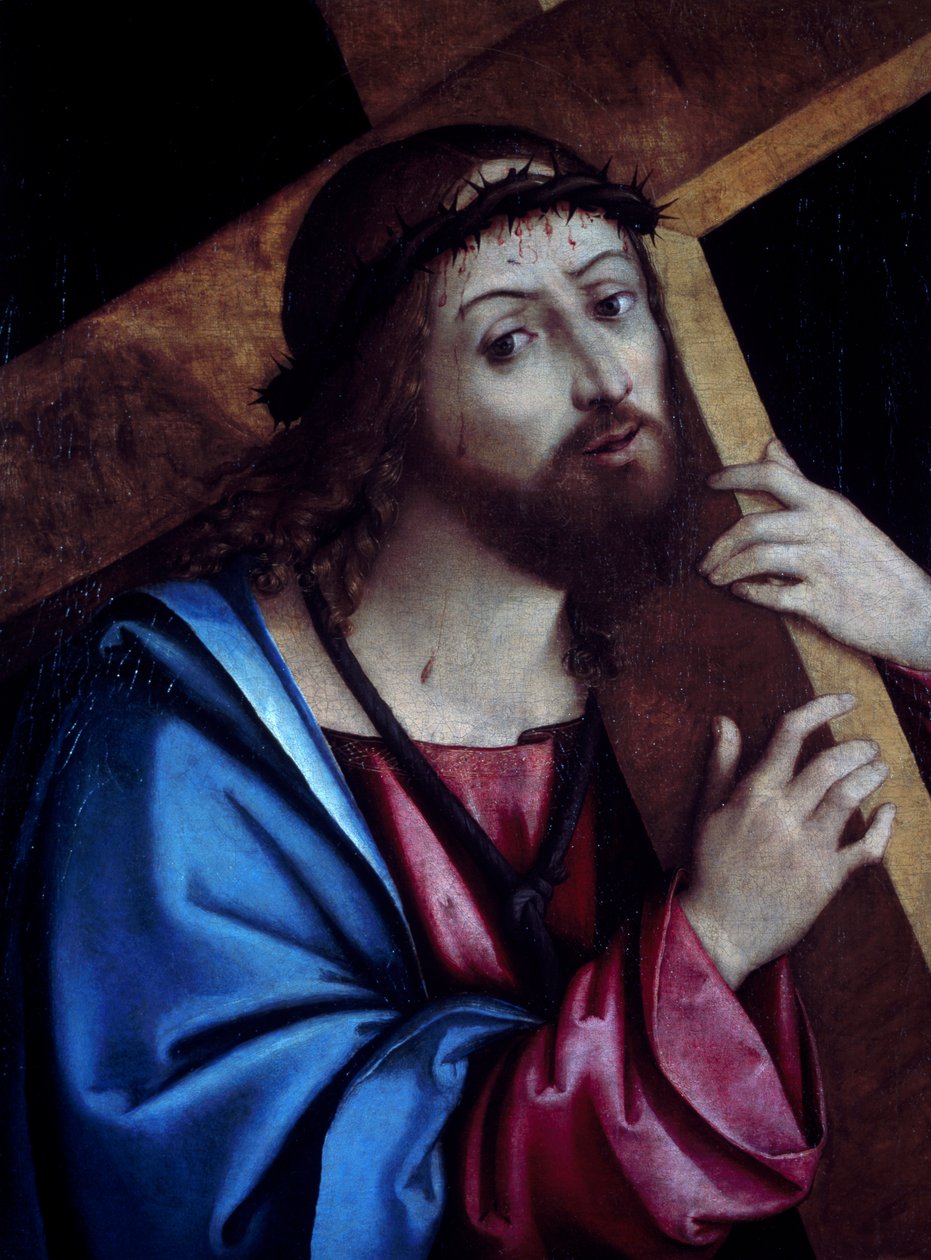 Kereszthordozó Krisztus, Girolamo Marchesi, Cotignola (1471-1540 körül), tempera, vászon, 41x56 cm. alkotó: Girolamo Marchesi da Cotignola