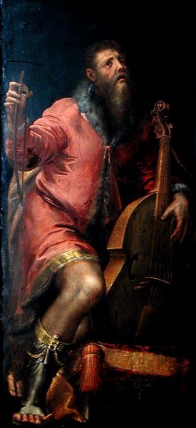 Csellista, 1562 körül alkotó: Girolamo Mazzola Bedoli