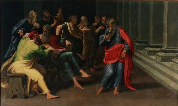 Szent János iszik a mérgezett kelyhből alkotó: Girolamo Mazzola Bedoli