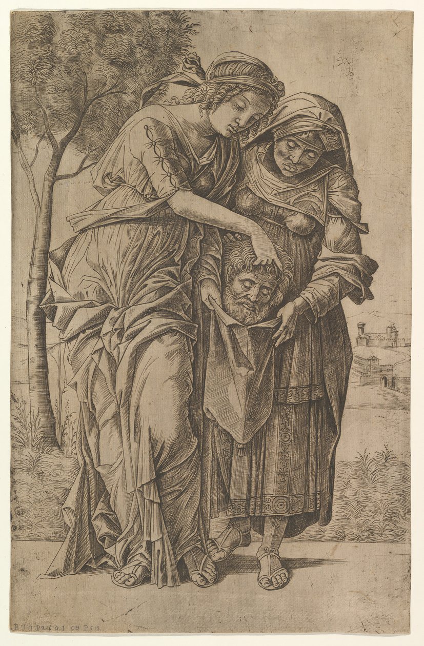 Judit és szolgálóleánya Holofernész fejével, 1500-1530. alkotó: Girolamo Mocetto