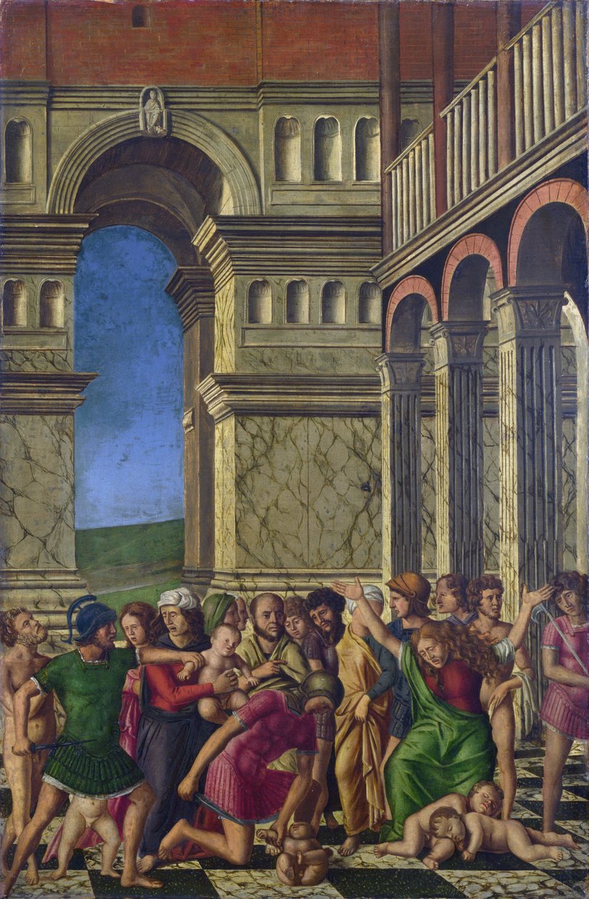 Mocetto, Girolamo (kb. 1458-1531) Az ártatlanok mészárlása Olaj, vászon kb 1510-1520 National Gallery, London 67,9x44,5 alkotó: Girolamo Mocetto