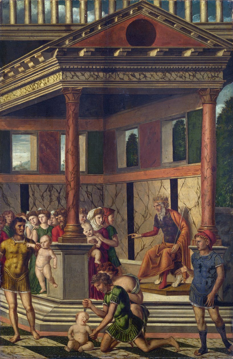 Mocetto, Girolamo (kb. 1458-1531) Az ártatlanok mészárlása Heródes olajjal, vásznon kb. 1510-1520 National Gallery, London 67,9x44,5 alkotó: Girolamo Mocetto