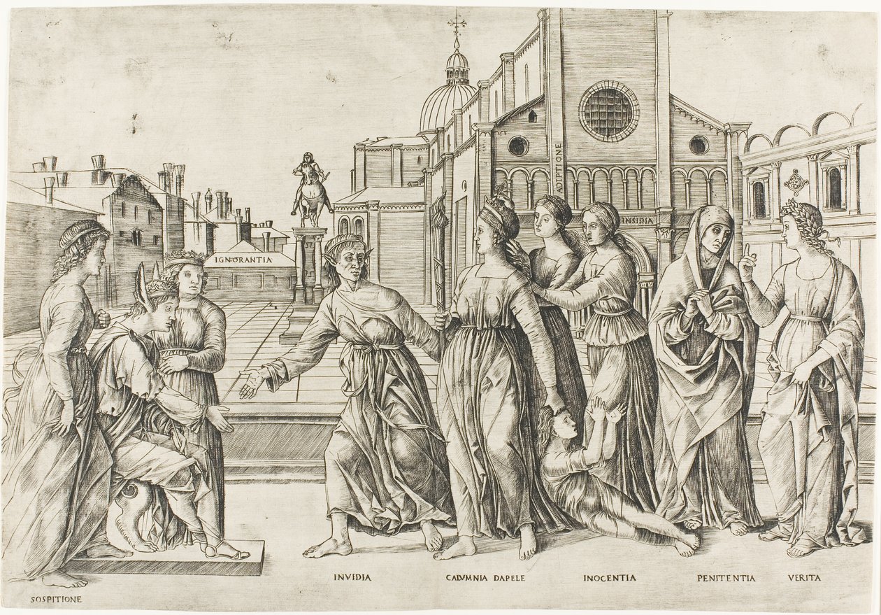 Apelles gyalázata alkotó: Girolamo Mocetto