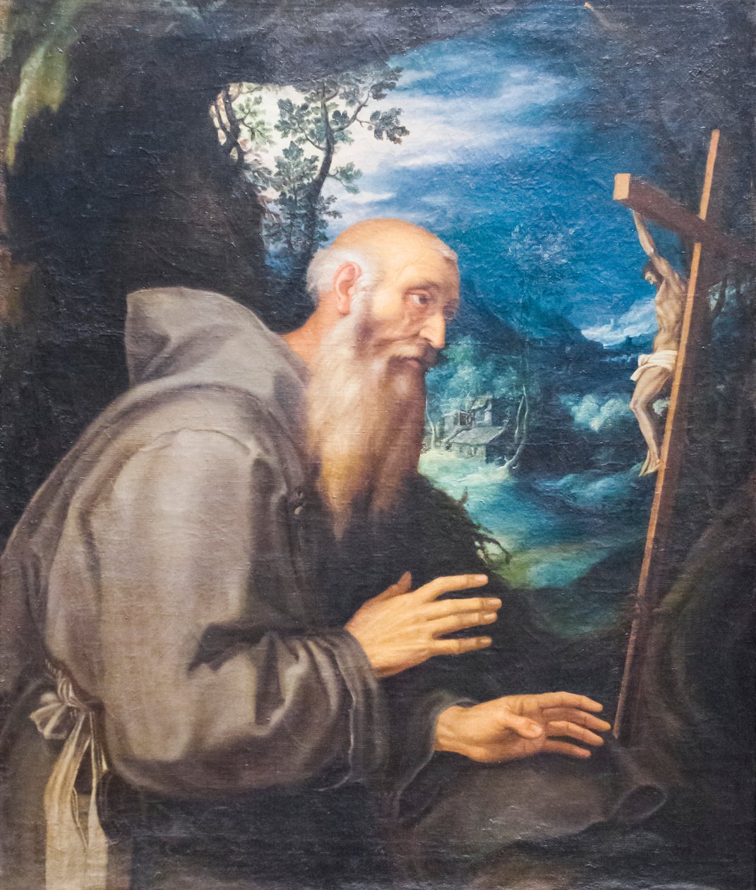 Egy szent remete (olaj, vászon) alkotó: Girolamo Muziano
