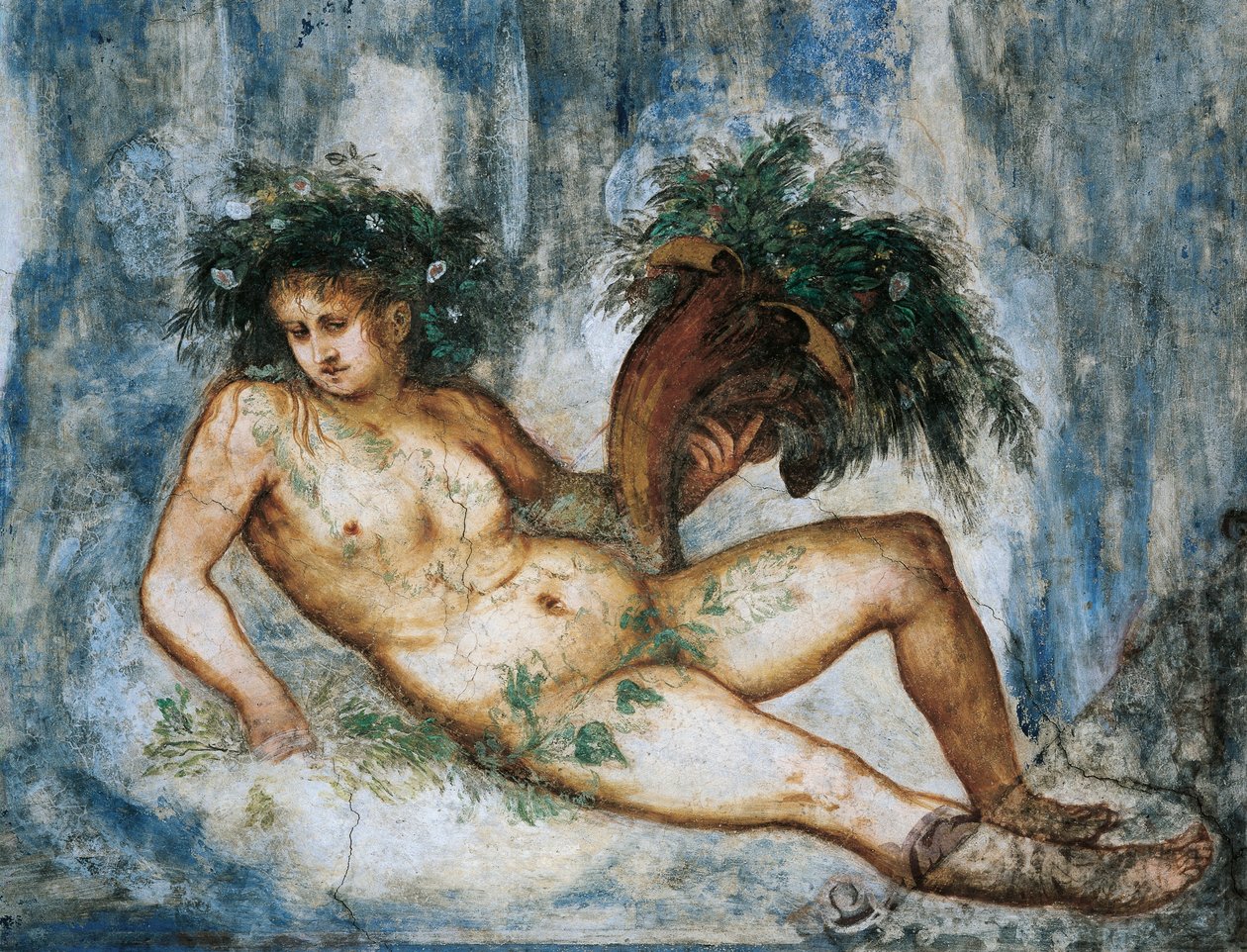 A tavasz allegóriája, Girolamo Romanino freskóinak részlete (kb. 1484-1559 után), Bernardo Clesio megrendelésére alkotó: Girolamo Romanino