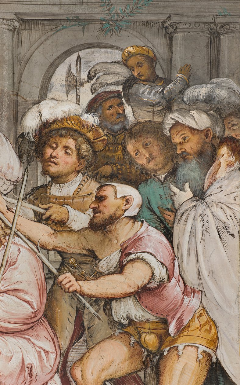 Középhajó, negyedik déli szakasz, Töviskoronázás, Girolamo Romanino alkotó: Girolamo Romanino