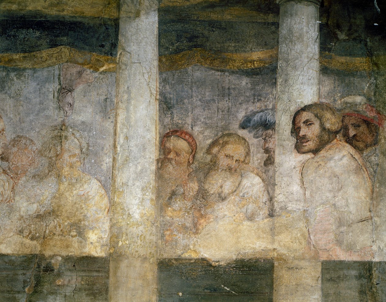 Részlet Romanino Girolamo (kb. 1484-1566) freskójából, a Sant