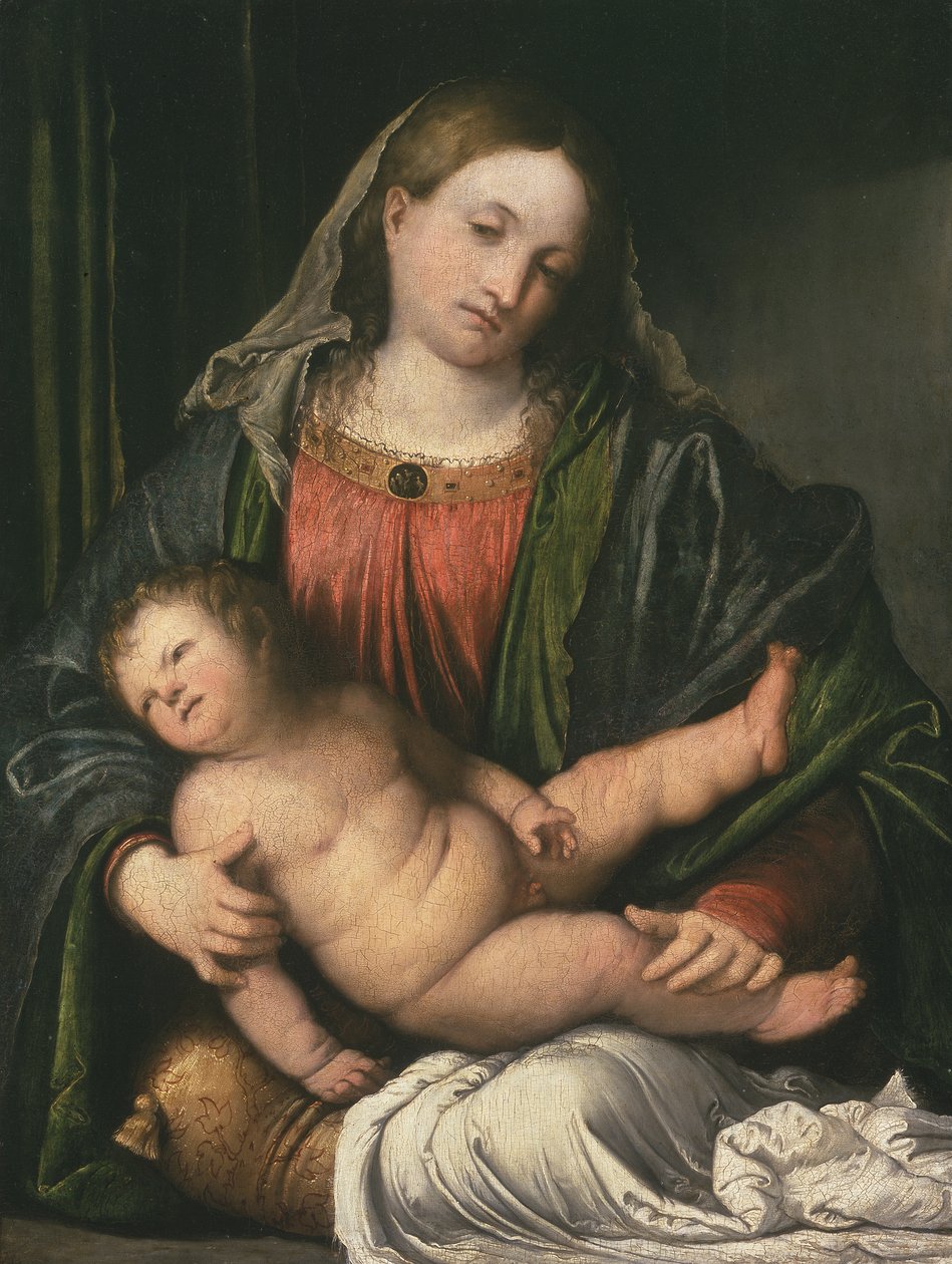 Madonna és gyermek, 1516–1517 körül (olaj, panel) alkotó: Girolamo Romanino