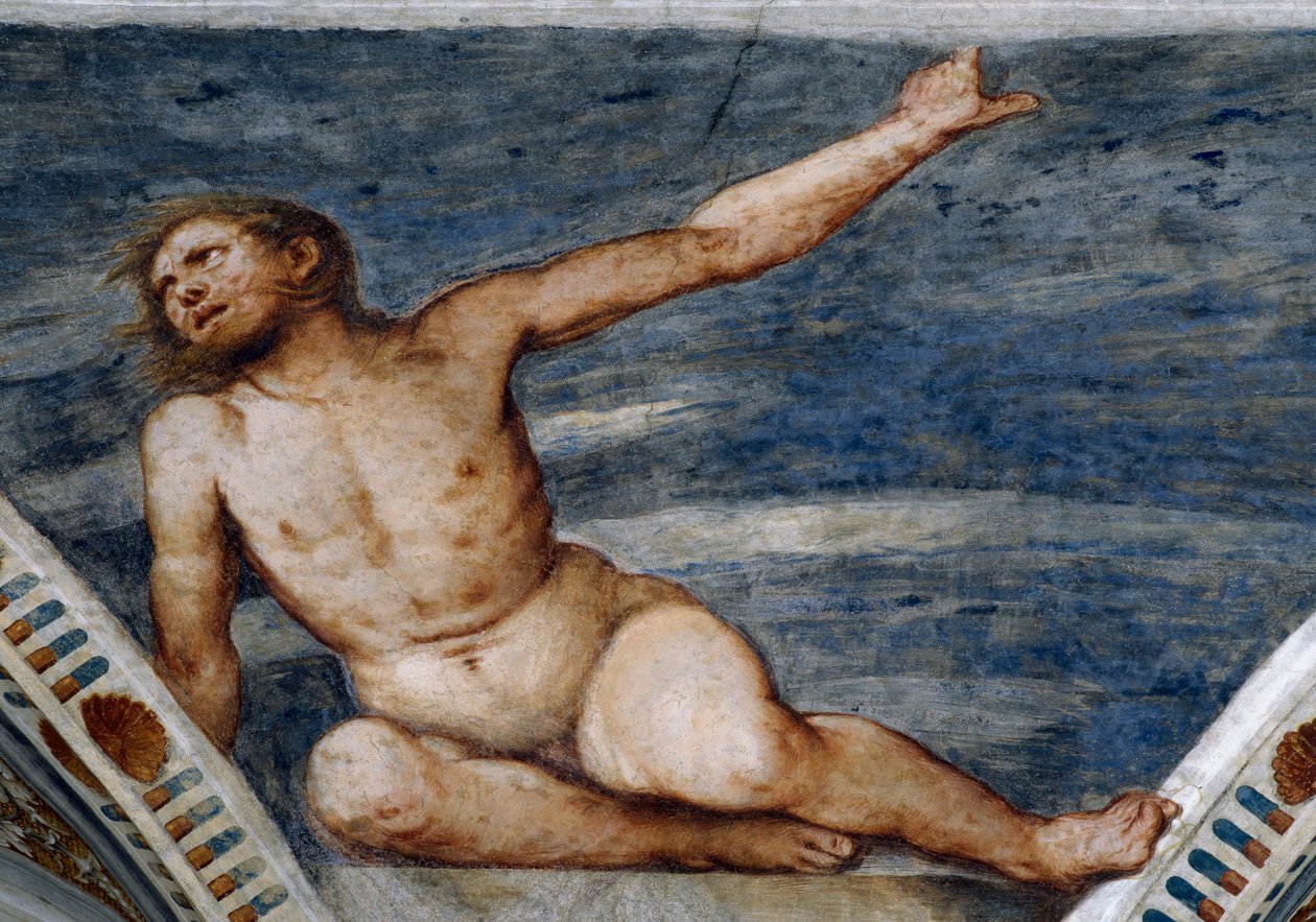 Férfi akt, Girolamo Romanino freskóinak részlete (kb. 1484-1559 után), Bernardo Clesio megrendelője alkotó: Girolamo Romanino