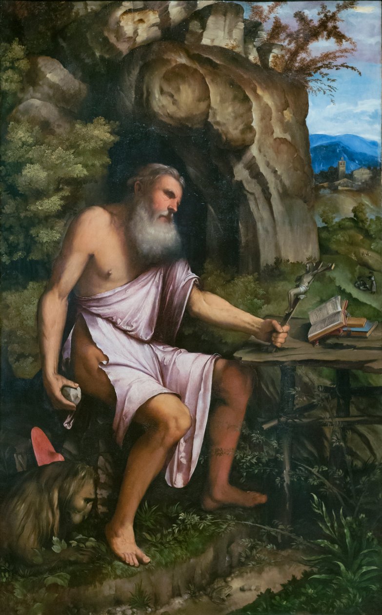 A bűnbánó Szent Jeromos alkotó: Girolamo Romanino