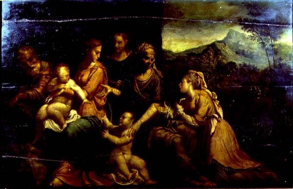 Szent Katalin misztikus házassága (olaj, panel) alkotó: Girolamo da (circle of) Carpi