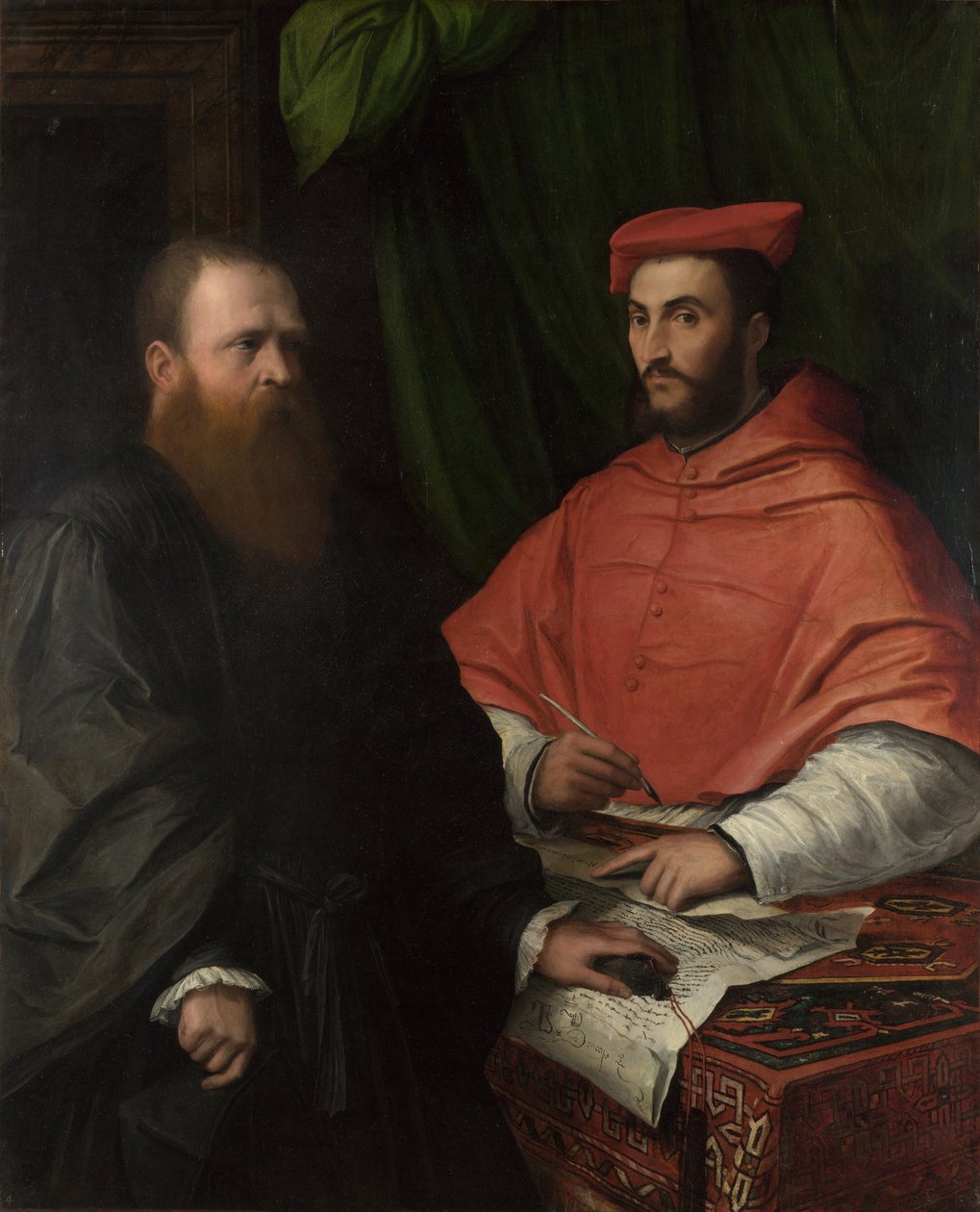 Ippolito de Medici bíboros és Mario Bracci monsignor, 1532 után alkotó: Girolamo da Carpi