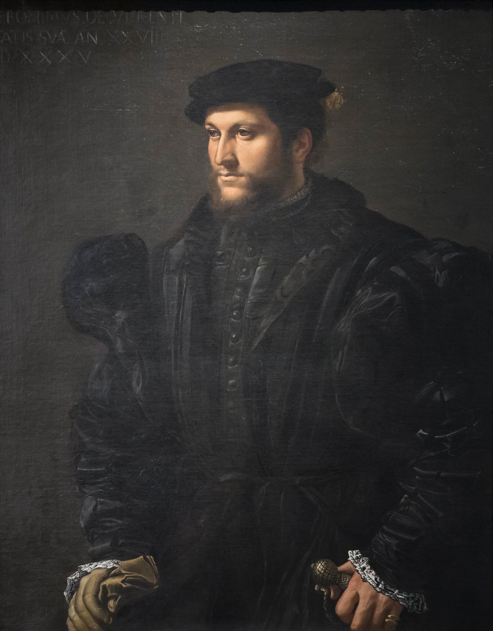 Fekete ruhás úriember portréja alkotó: Girolamo da Carpi