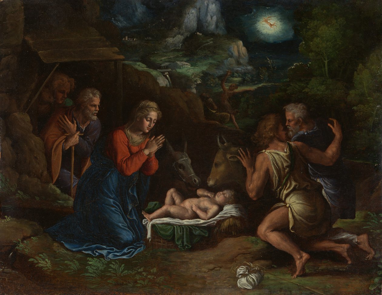 A Pásztorok imádása, kb. 1535-40. alkotó: Girolamo da Carpi