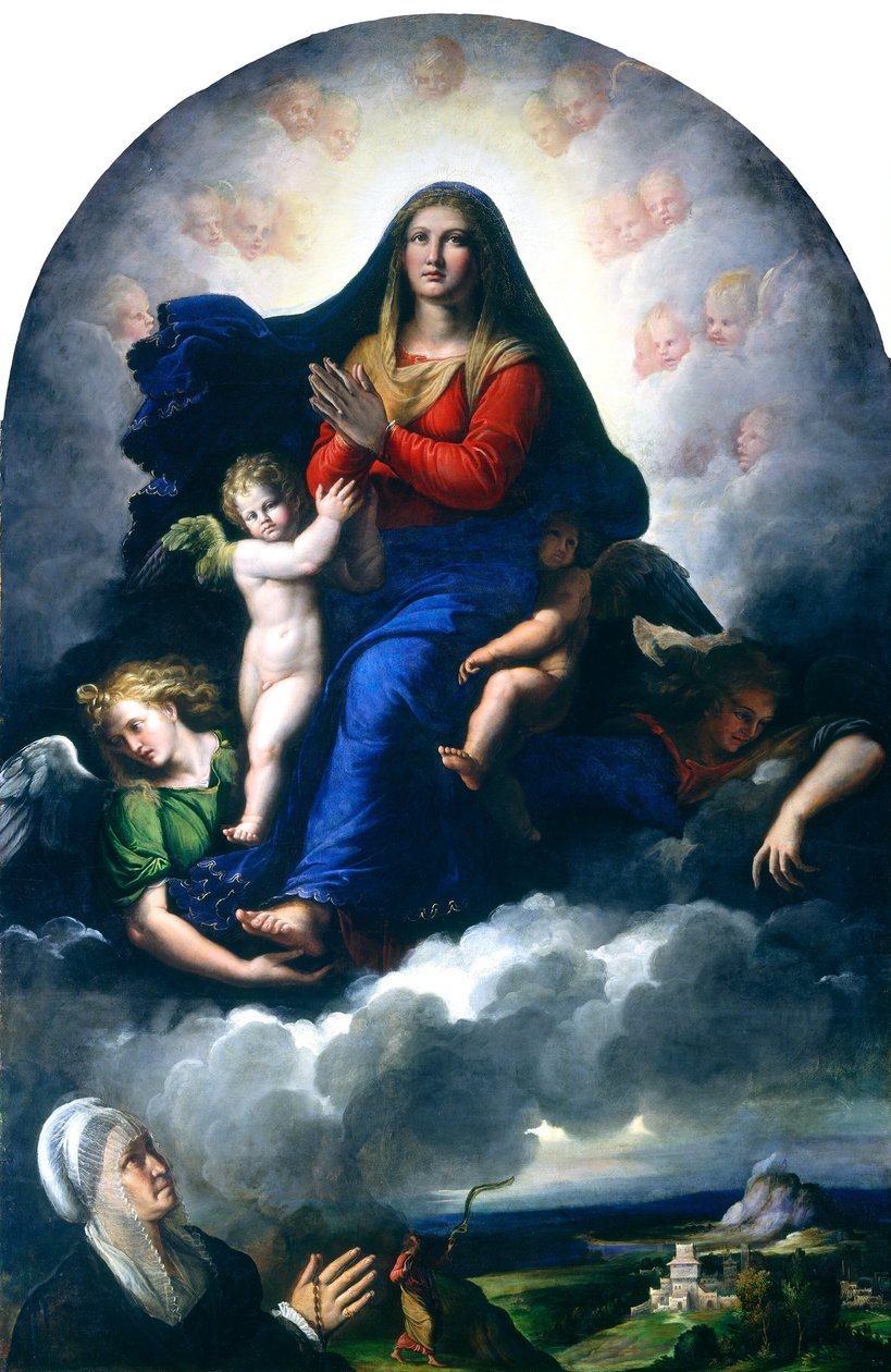 A Szűzanya megjelenése alkotó: Girolamo da Carpi