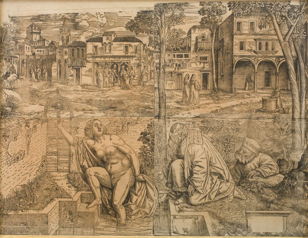 Susanne a fürdőszobában alkotó: Girolamo da Treviso d.Y.