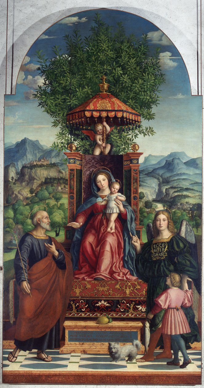 Girolamo dai Libri esernyős Madonnája, Castelvecchio múzeum, Castelvecchio Múzeum alkotó: Girolamo dai Libri
