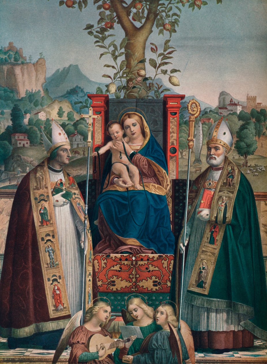 Szűz és gyermek Szent Lorenzo Giustinianival és Zénóval, 1874, 1903. alkotó: Girolamo dai Libri