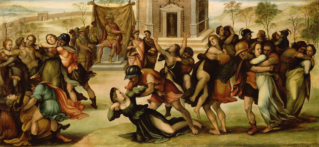A szabinok megerőszakolása, 1520 körül alkotó: Girolamo del Pacchia
