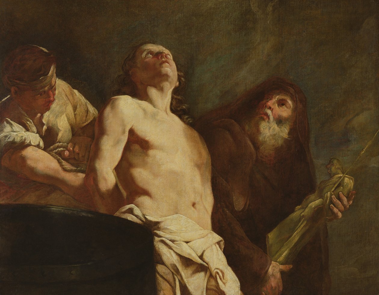 Szent János evangélista vértanúsága, 1730 körül alkotó: Giulia Lama