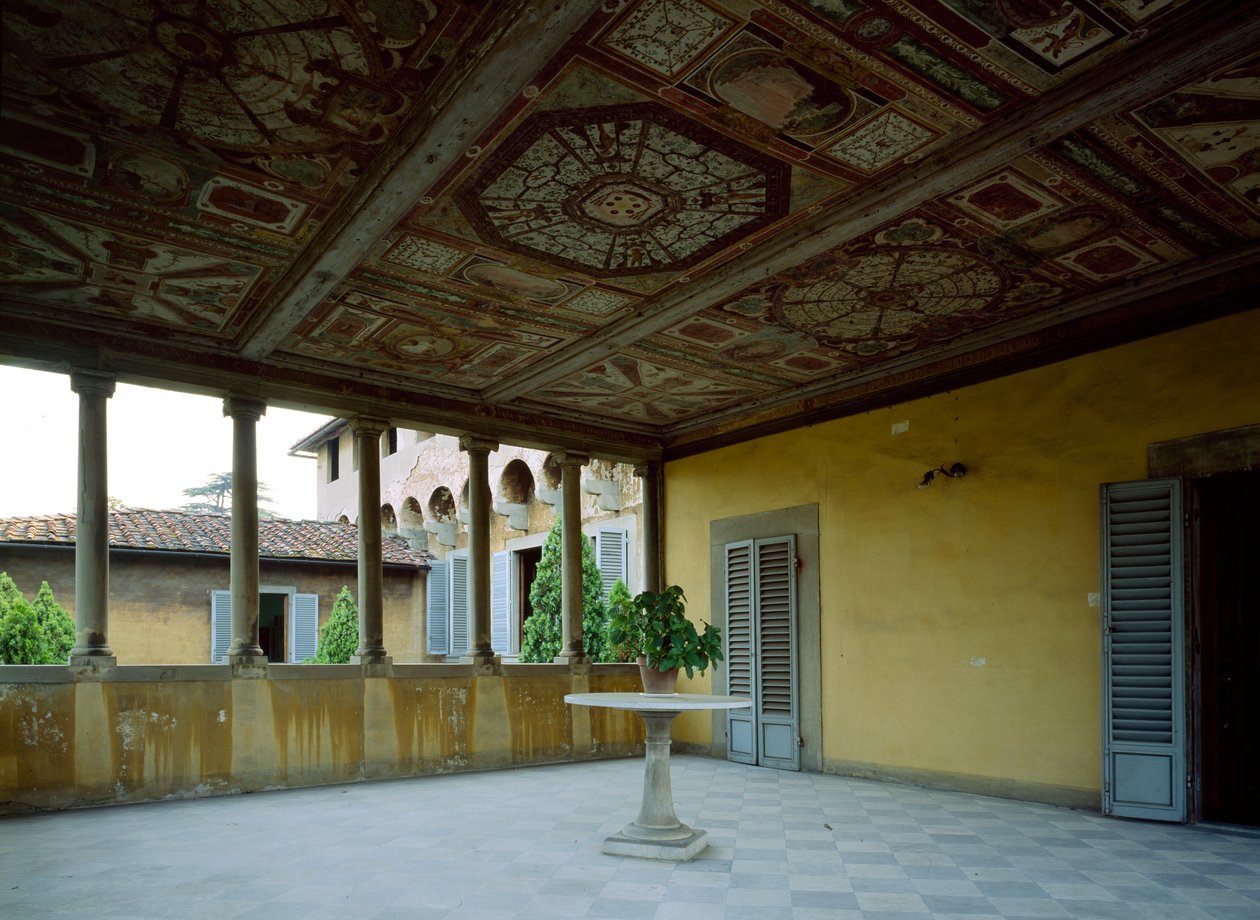 Belső nézet a loggia, Villa Medicea di Careggi alkotó: Giuliano Giamberti da Sangallo