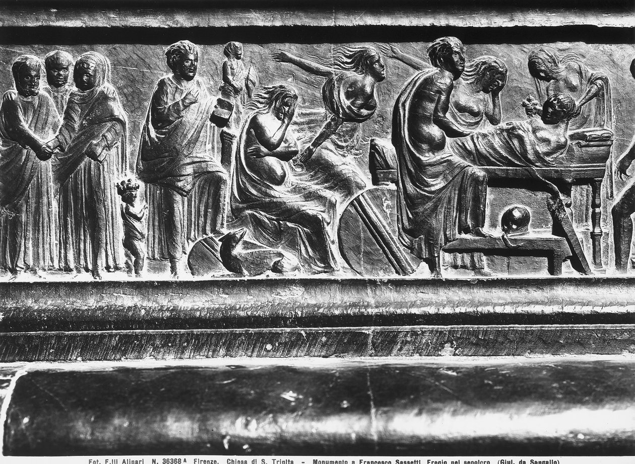Dombormű a Francesco Sassetti emlékművétől, Santa Trinita, Firenze, 1472-1516 körül (márvány) alkotó: Giuliano Giamberti da Sangallo