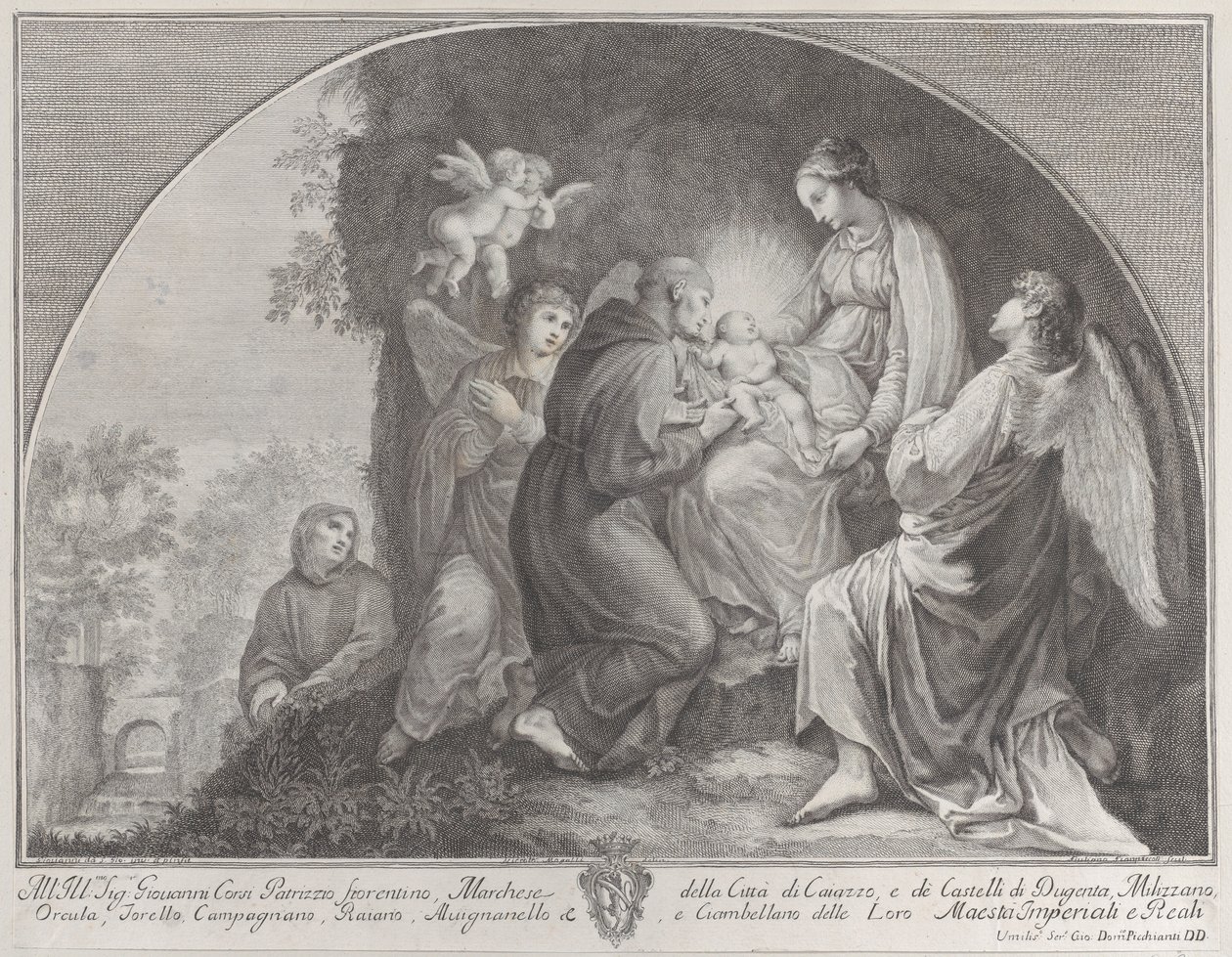Szent Ferenc Krisztus-imádása, 1723-59. alkotó: Giuliano Giampiccoli